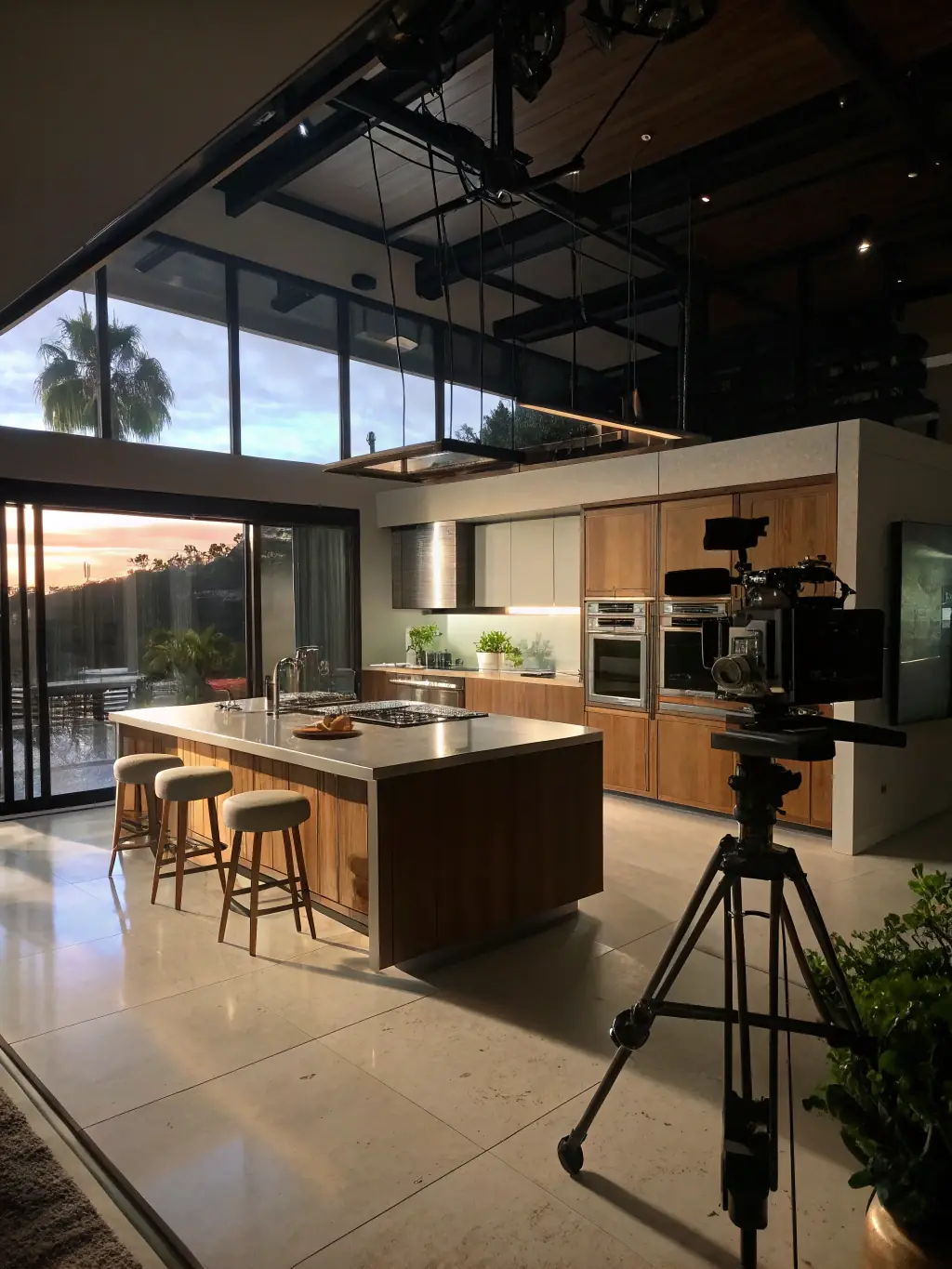 A wide-angle shot of a newly renovated kitchen with modern appliances, custom cabinetry, and a central island, showcasing A1Projects' kitchen renovation expertise.
